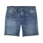 Regular Fit Lage Taille Denim Shorts Dondup , Blue , Heren