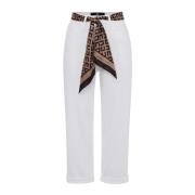 Cropped Jeans Elisabetta Franchi , White , Dames