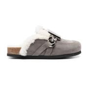 Luxe Shearling Loafers JW Anderson , Gray , Dames