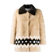 Faux Fur Shearling Jackets Simonetta Ravizza , Beige , Dames