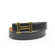 Pre-owned Leather belts Hermès Vintage , Black , Dames