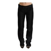 Black Low Waist Cotton Denim Straight Jeans Ermanno Scervino , Black ,...