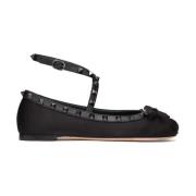 Rockstud Ballerina - Nero Kalfsleer Valentino Garavani , Black , Dames