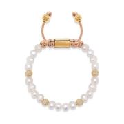 Women`s Beaded Bracelet with Pearl and Gold Nialaya , Multicolor , Dam...