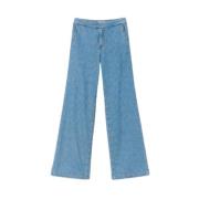 Rechte pijp broek Twinset , Blue , Dames