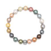 Wristband with Pastel Pearls and Silver Nialaya , Gray , Heren