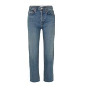 Jeans High Rise Kachel Pipe Comfort Stretch Re/Done , Blue , Dames