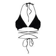 Zwarte Bloemen Triangle Bikini Magda Butrym , Black , Dames