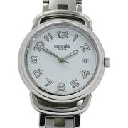 Pre-owned Stainless Steel watches Hermès Vintage , White , Dames