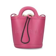 Elegante Roze Leren Bucket Tas Marni , Pink , Dames