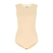 Stretch viscose bodysuit in huidroze Maison Margiela , Pink , Dames