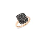 Zwarte Diamanten Rechthoekige Zandring Pomellato , Black , Dames