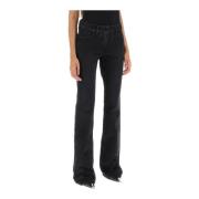Bootcut jeans met lived-in effect Off White , Black , Dames