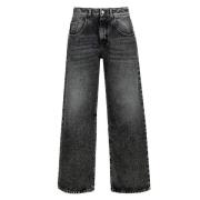 Wide Jeans Icon Denim , Black , Dames