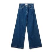 Wide Jeans Blanche , Blue , Dames