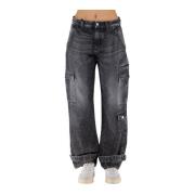 Wide Jeans Icon Denim , Gray , Dames