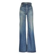 Blauwe Katoenen Jeans - Regular Fit Saint Laurent , Blue , Dames