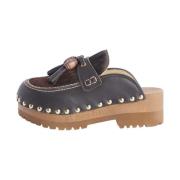 Bruine Leren Klompschoenen Jejia , Brown , Dames