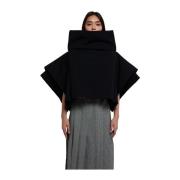 Zwarte Sweaters met Multilayer Wol Cape Comme des Garçons , Black , Da...