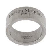 Stijlvolle Zilveren Logo Ring Maison Margiela , Gray , Heren