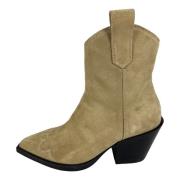 Suede Cowboy Enkellaarzen in Honing Beige Copenhagen Shoes , Beige , D...