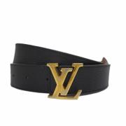 Pre-owned Leather belts Louis Vuitton Vintage , Black , Heren
