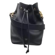 Tweedehands Zwarte Leren Fendi Schoudertas Fendi Vintage , Black , Dam...