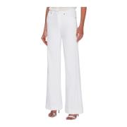 Wide Trousers 7 For All Mankind , White , Dames