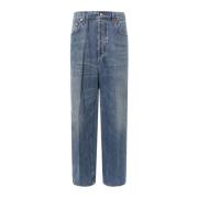 Wijde Denim Jeans Gucci , Blue , Dames