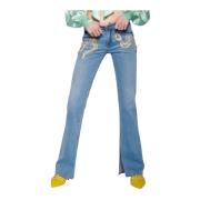 Flared Jeans met Pailletten Slang John Richmond , Blue , Dames