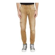 Trendy Slim Fit Jeans met Scheuren voor John Richmond , Brown , Heren