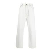 Wijde Jeans met Relaxte Pasvorm Kenzo , White , Heren