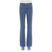 Retro Flared Jeans voor Vrouwen Moschino , Blue , Dames