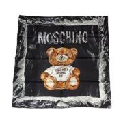 100% Setacm Zijden Sjaal 86 x 86 Moschino , Black , Dames