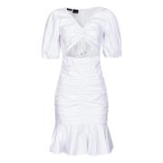 Witte V-Hals Jurk Pinko , White , Dames