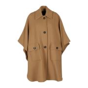 Midi Wollen Jas Pinko , Brown , Dames