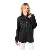 Klassieke Knopen Blouse Pinko , Black , Dames