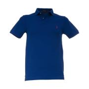 Slim-Fit Katoenen Polo Shirt Polo Ralph Lauren , Blue , Heren