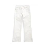 Flare Denim Jeans met Hoge Taille Polo Ralph Lauren , Beige , Dames