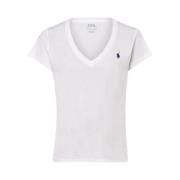 V-Hals Polo T-Shirt Polo Ralph Lauren , White , Dames