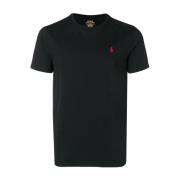 001 Korte Mouw T-Shirt Polo Ralph Lauren , Black , Heren