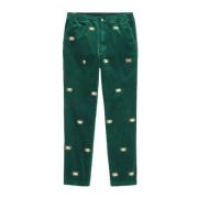 Geborduurde Corduroy Prepster Broek Polo Ralph Lauren , Green , Heren