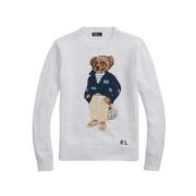 Polo Bear Katoenen Trui Polo Ralph Lauren , White , Dames