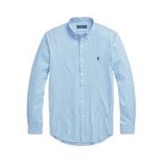 Gestreept Slim Fit Stretch Katoenen Overhemd Polo Ralph Lauren , Blue ...