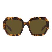 Zonnebril met kussenvorm in honingtortoise Prada , Brown , Unisex