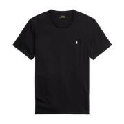 Klassiek Zwart Katoenen T-Shirt voor Heren Ralph Lauren , Black , Here...