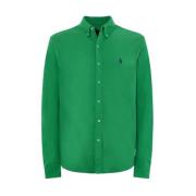 Casual Katoenen Piqué Overhemd Ralph Lauren , Green , Heren