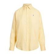 Linnen Overhemd - Klassieke Collectie Ralph Lauren , Yellow , Dames