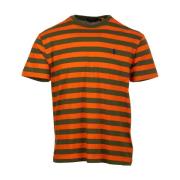 Klassieke Katoenen T-Shirt Collectie Ralph Lauren , Orange , Heren