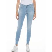 Hoge Taille Skinny Denim Jeans Replay , Blue , Dames
